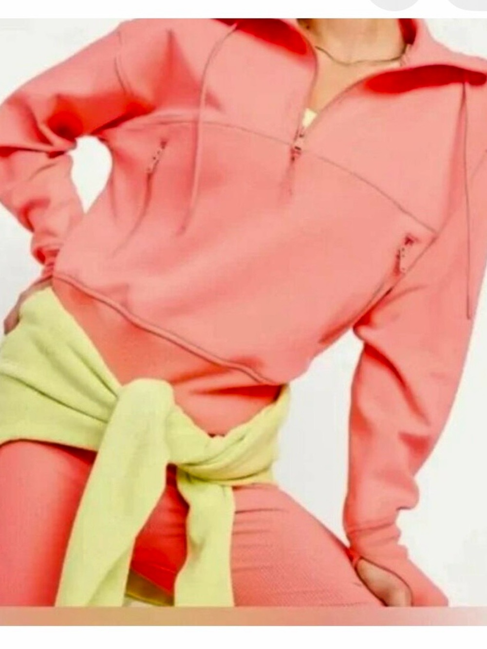 Old navy Women’s Dynamic Fleece Coral Pink Half-Zip Sweatshirt